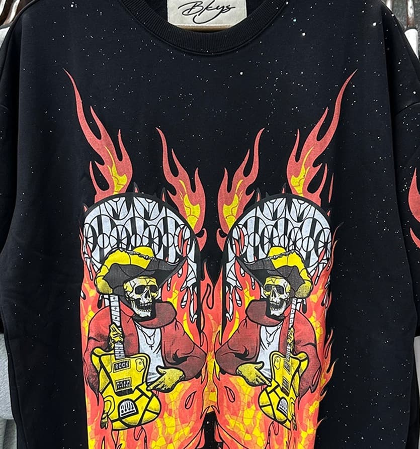 Polera Rock en Llamas